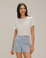 Playera Cropped Rayas,BLANCO HUESO
